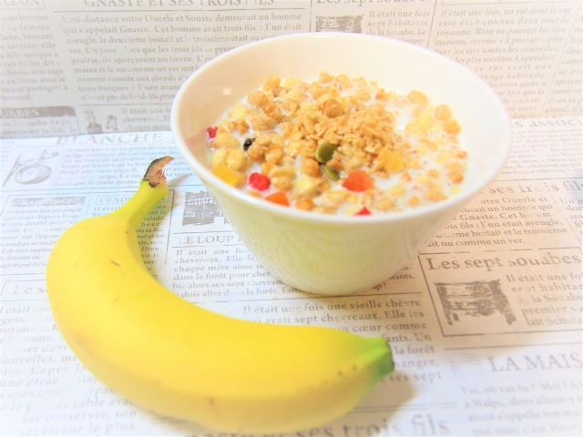 豆乳で朝食